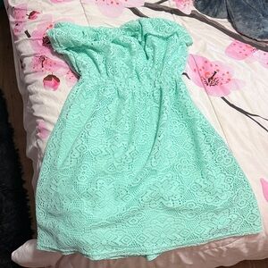 No Boundaries Mint Green Lace Mini Dress